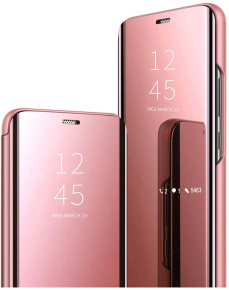 Калъф тефтер огледален CLEAR VIEW за Samsung Galaxy A72 4G A725F / Samsung Galaxy A72 5G A726B златисто розов 
